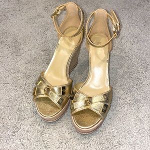Michael Kors Gold Wedges